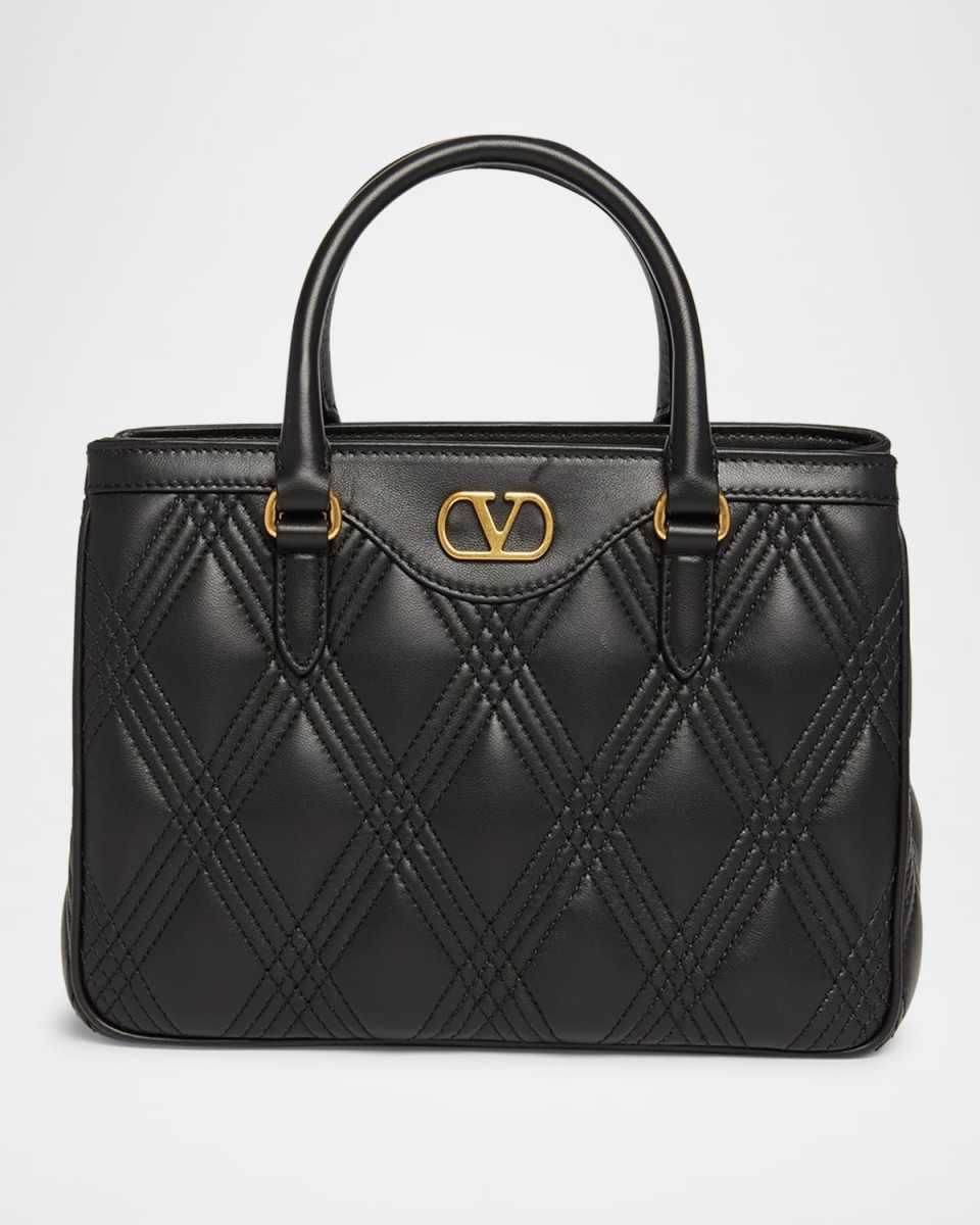 Quilted Leather Top-Handle Bag